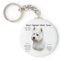 West Highland White Terrier History Design Keychains
