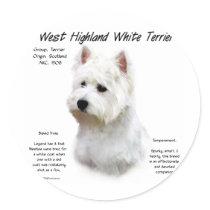 West Highland White Terrier History Design Sticker
