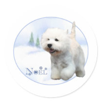 West Highland White Terrier Noel - Sticker by GreyWolfCreation West Highland White Terrier Noel - Sticker
