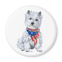 West Highland White Terrier Patriotic Refrigerator Magnet