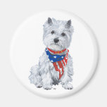 West Highland White Terrier Patriotic Refrigerator Magnet
