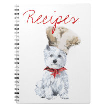 West Highland White Terrier Recipe Book Spiral Notebook