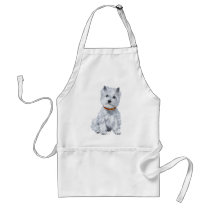 West Highland White Terrier Red Collar aprons