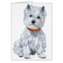 West Highland White Terrier Red Collar Cards