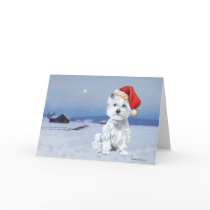 West Highland White Terrier Santa Card