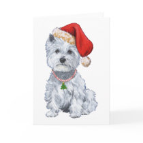 West Highland White Terrier Santa Claus Greeting Cards