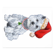 West Highland White Terrier Santa Claus posters