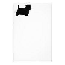 West Highland White Terrier Silhouette Stationery Design