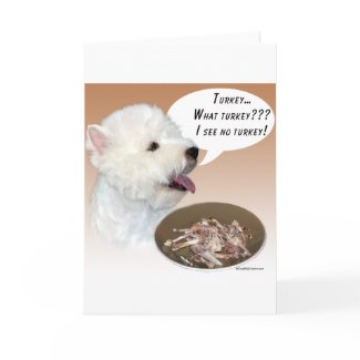 West Highland White Terrier Turkey card