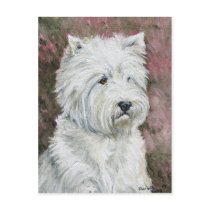 West Highlland White Terrier Dog Art Postcard