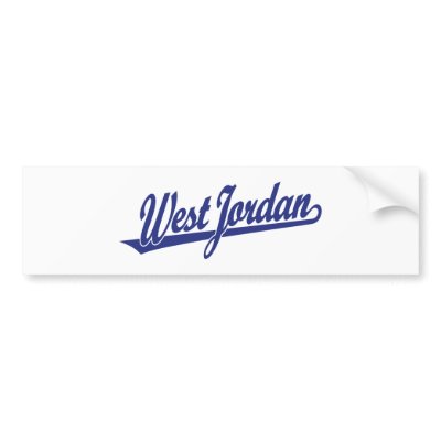 West Jordan script logo in blue Bumper Stickers by City Pride