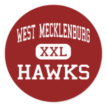 West Mecklenburg - Hawks - High - Charlotte Round Stickers