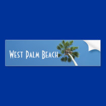 West Palm Beach Florida Palm Tree Bumper Sticker bumper stickers