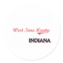 West Terre Haute Indiana City Classic Round Sticker