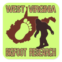 West Virgina Bigfoot Research Square Sticker