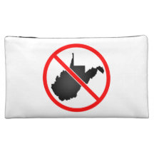 West Virginia Cross Out Symbol Cosmetic Bag