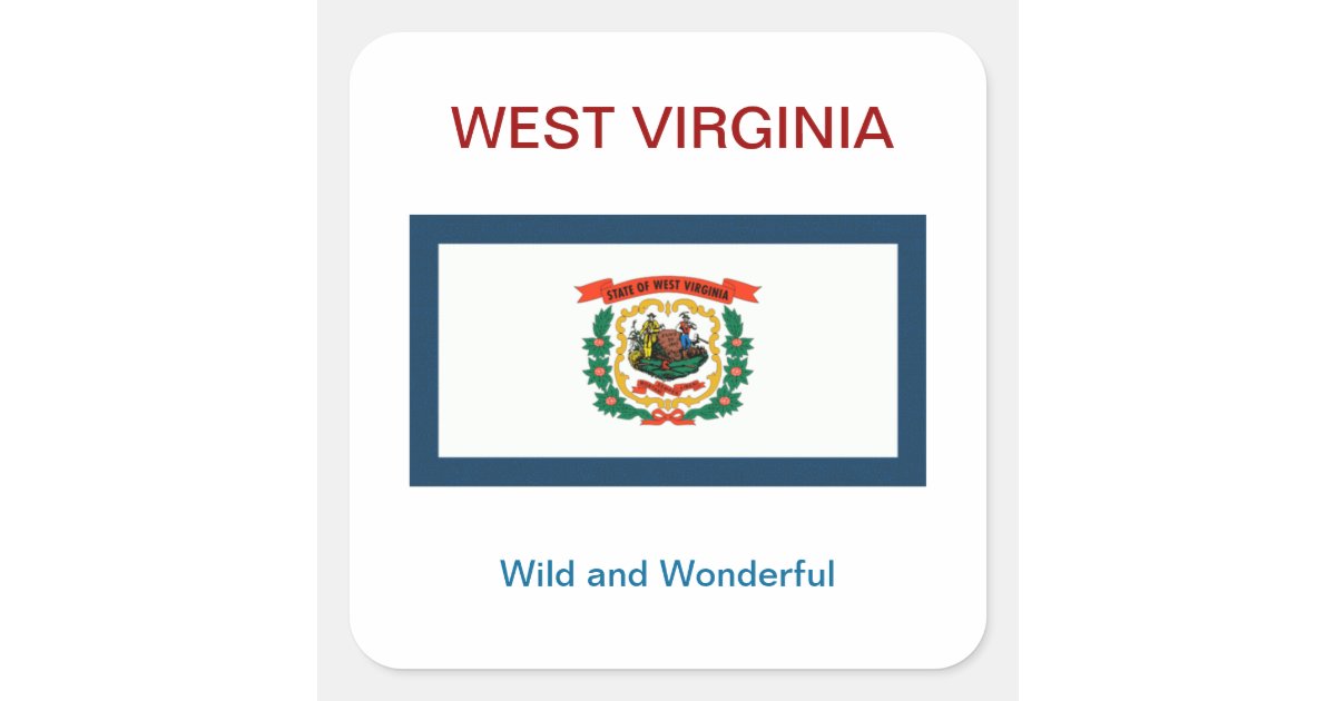WEST VIRGINIA FLAG AND MOTTO sticker Zazzle