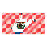 West Virginia Flag Map Photo Greeting Card
