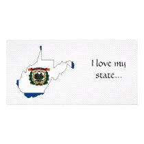 West Virginia Flag Map photo cards