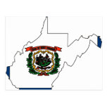West Virginia Flag Map Post Cards