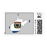 West Virginia Flag Map Postage Stamps