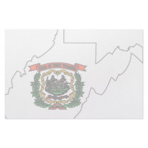 West Virginia Flag Map stationery