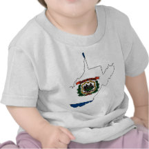West Virginia Flag Map Tshirt