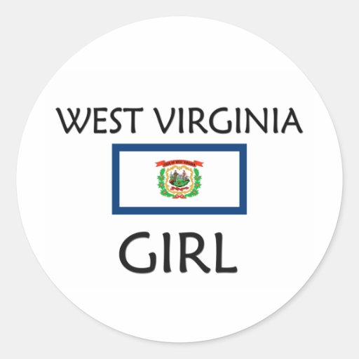 WEST VIRGINIA GIRL ROUND STICKER