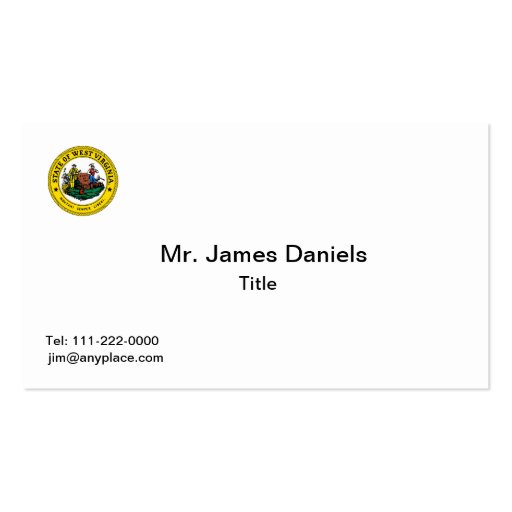 West Virginia Great Seal Business Card Templates