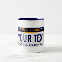 West Virginia license plate mug