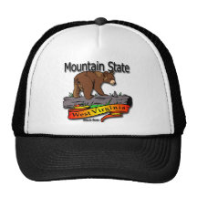 West Virginia Mountain State Black Bear Trucker Hat