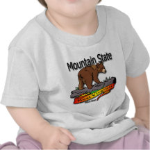West Virginia Mountain State Black Bear Tee Shirts