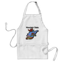 West Virginia Mountain State Cardinal Bear Rhodode Apron