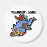 West Virginia Mountain State Cardinal Bear Rhodode Refrigerator Magnet