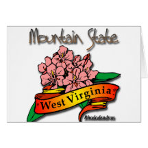 West Virginia Mountain State Rhododendron Greeting Cards