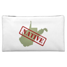 West Virginia Native with West Virginia Map Makeup Bag