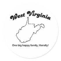 West Virginia - One big family literally stickers by Shirtuosity West Virginia - One big family literally stickers