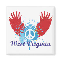 West Virginia Peace Sign magnets