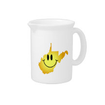 West Virginia Smiley Face Drink Pitcher