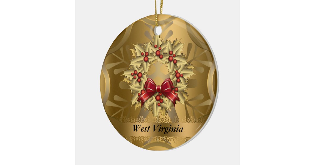 West Virginia State Christmas Ornament Zazzle