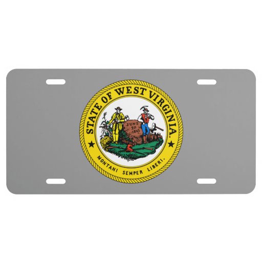 West Virginia State Seal License Plate Zazzle