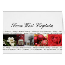 West Virginia State specific card winter collage