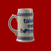West Virginia Take Me Home Stein mugs by CrazyCups West Virginia Take Me Home Stein mugs