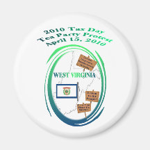 West Virginia Tax Day Tea Party Protest Fridge Magnet