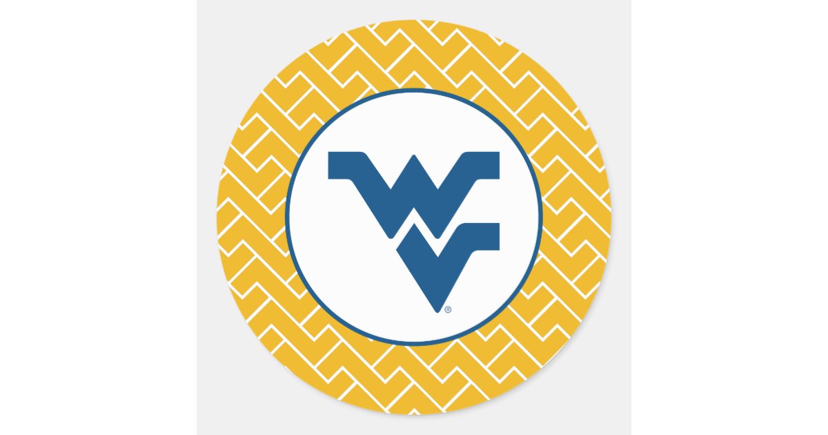 West Virginia University Flying WV Classic Round Sticker | Zazzle