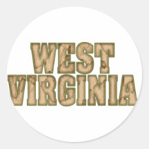 West Virginia Vintage Round Stickers