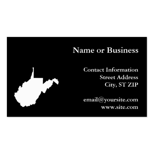 West Virginia White and Black Business Card