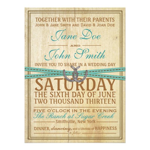 Western and Wood Wedding Invitation