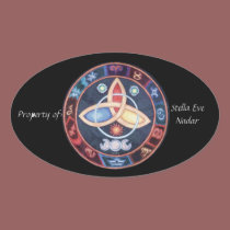 Western Astrology Wheel Bookplate stickers