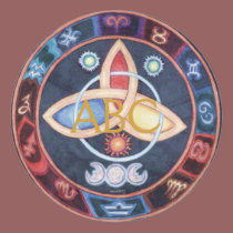 Western Astrology Wheel Monogram stickers